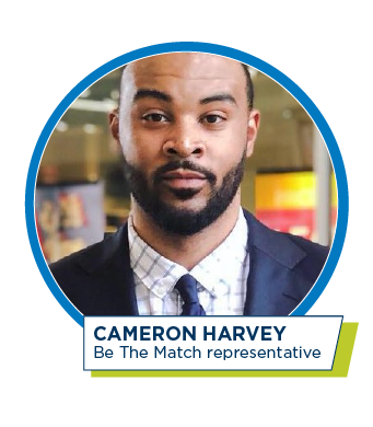 Cameron Harvey, Be The Match representative