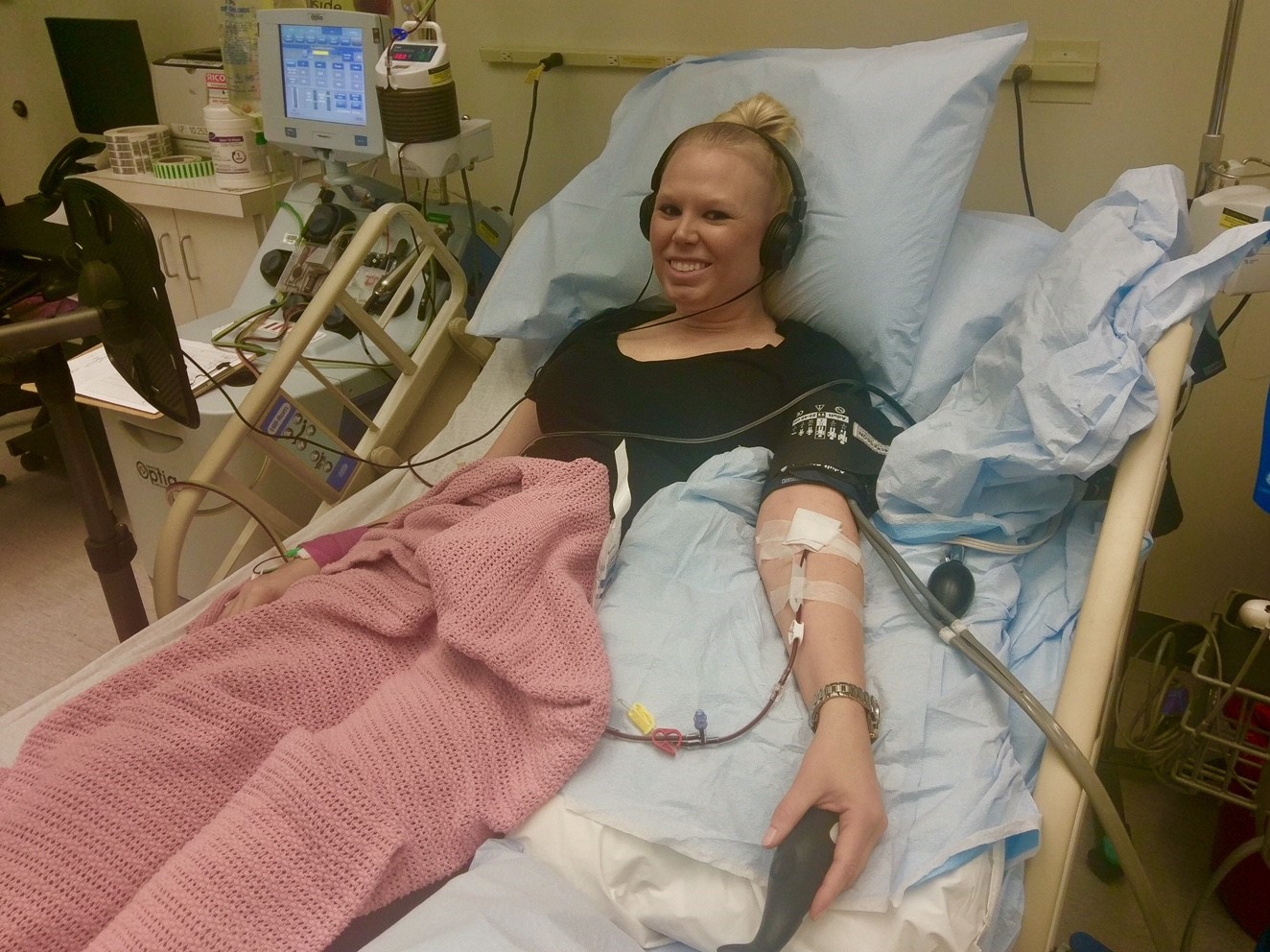 Leah, Be The Match BioTherapies donor, on donation day