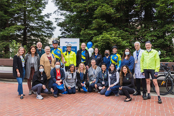Riders, physicians, and supporters at one of the stops on our Tour de TC California ride