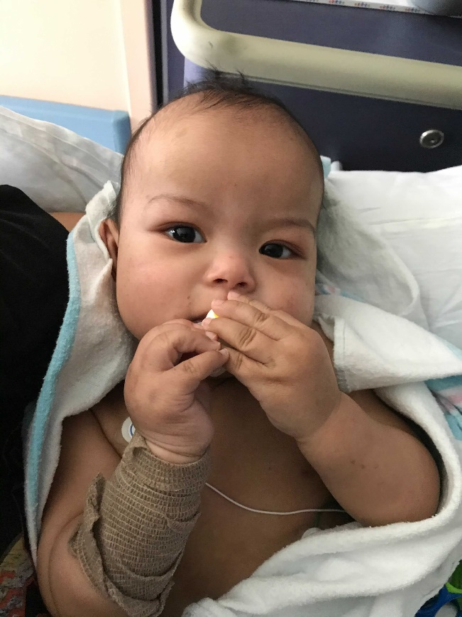 Baby AJ, in the hospital