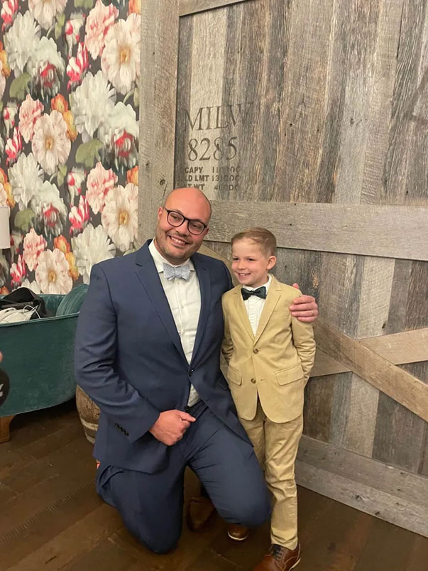 Marc (left) with his recipient, Zeke, at the 2021 Be The Match Gala