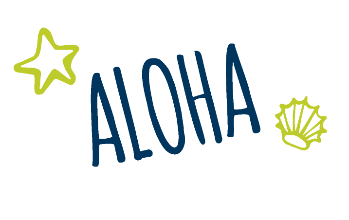 Text bubble that says Aloha.
